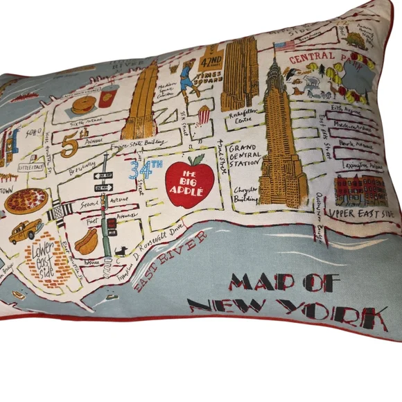 New York Map Decorative Pillow - Picture 8 of 10